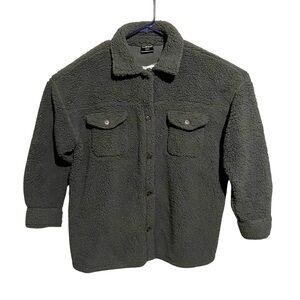 32 DEGREES - Women's Cozy Fleece Oversized Shirt Jacket - Grey - XL/XXL